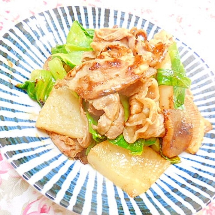 オイスターde❤丸大根と青梗菜と豚のコックリ炒め❤
